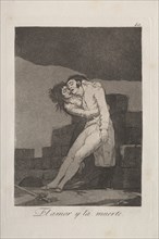 Caprichos:  Love and Death. Francisco de Goya (Spanish, 1746-1828). Etching and aquatint