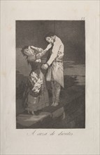 Caprichos:  Out Hunting for Teeth. Francisco de Goya (Spanish, 1746-1828). Etching and aquatint