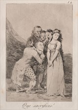 Caprichos:  What a Sacrifice!. Francisco de Goya (Spanish, 1746-1828). Etching and aquatint
