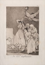 Caprichos:  There They Go Plucked (i.e. fleeced). Francisco de Goya (Spanish, 1746-1828). Etching