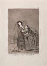 Caprichos:  Which of Them is the More Overcome?. Francisco de Goya (Spanish, 1746-1828). Etching