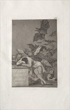 Caprichos:  The Sleep of Reason Produces Monsters. Francisco de Goya (Spanish, 1746-1828). Etching