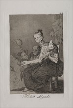 Caprichos:  They Spin Finely. Francisco de Goya (Spanish, 1746-1828). Etching and aquatint