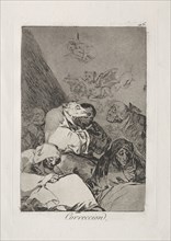 2027: Caprichos:  Correction. Francisco de Goya (Spanish, 1746-1828). Etching and aquatint