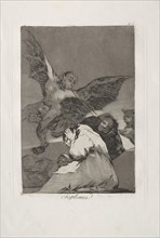 Caprichos:  Tale-Bearers-Blasts of Wind. Francisco de Goya (Spanish, 1746-1828). Etching and