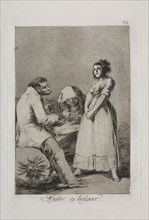 Caprichos:  It is Better to be Lazy. Francisco de Goya (Spanish, 1746-1828). Etching and aquatint