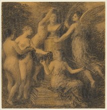 Homage à Rossini, c. 1890/1904. Henri Fantin-Latour (French, 1836-1904). Black chalk (or