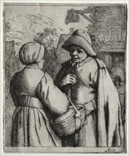 Man and Woman Conversing. Adriaen van Ostade (Dutch, 1610-1684). Etching and drypoint