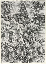 Revelation of St. John: Beast with Ram's Horns, 1511. Albrecht Dürer (German, 1471-1528). Woodcut