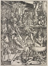 Revelation of St. John: Martyrdom of St. John, 1511. Albrecht Dürer (German, 1471-1528). Woodcut