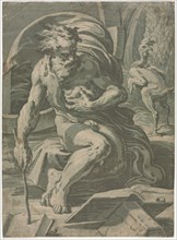 Diogenes, c. 1524-1527. Ugo da Carpi (Italian, c. 1479-c. 1532), after Parmigianino (Italian,