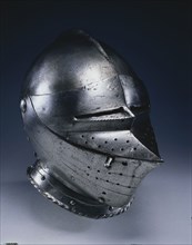 Close Helmet, c. 1510-1530. Germany, 16th century. Steel with black paint; overall: 27.3 x 33 cm