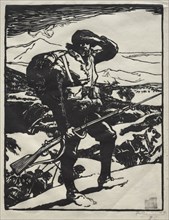 Histoire de la Guerre:  Chaseur Alpin. Auguste Louis Lepère (French, 1849-1918). Woodcut