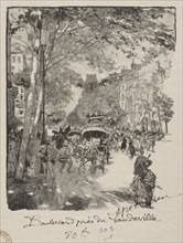 Le Boulevard près du Vaudeville. Auguste Louis Lepère (French, 1849-1918). Wood engraving
