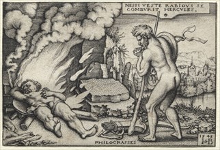 The Labors of Hercules: Hercules on his Pyre, 1548. Hans Sebald Beham (German, 1500-1550).