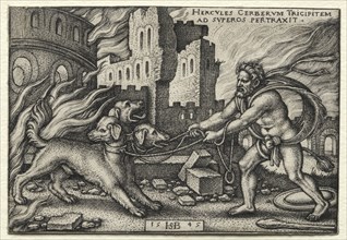 The Labors of Hercules: Hercules Dragging Cerberus from the Underworld, 1545. Hans Sebald Beham