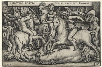 The Labors of Hercules: Hercules Conquering Troy, 1545. Hans Sebald Beham (German, 1500-1550).