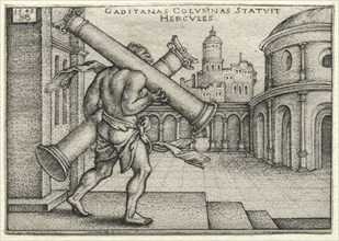 The Labors of Hercules: Hercules and the Columns of Gades, 1545. Hans Sebald Beham (German,