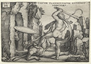 The Labors of Hercules: Hercules Killing the Giant Cacus, 1545. Hans Sebald Beham (German,