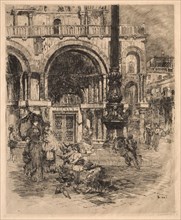 Piazza San Marco, Venice, 1883. Frank Duveneck (American, 1848-1919). Etching
