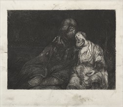 Two Figures, 1800s. After Rembrandt van Rijn (Dutch, 1606-1669). Etching