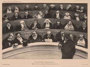 The Monthly Association (plate 18): The Legislative Belly, 1834. Honoré Daumier (French,