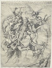 St. Anthony tormented by the Devils, 1400s. Martin Schongauer (German, c.1450-1491). Engraving;