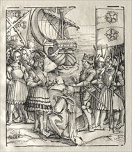 Maximilian Makes Peace with Henry VII. Possibly by Peter Flötner (German, 1485-1546). Woodcut