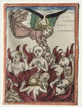 Purgatory, 1400s. Germany, 15th century. Woodcut