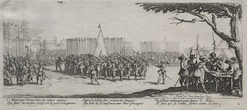 The Large Miseries of War:  Enrollment of the Troops, 1633. Jacques Callot (French, 1592-1635).