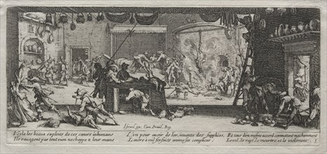The Large Miseries of War:  Pillaging, 1633. Jacques Callot (French, 1592-1635). Etching