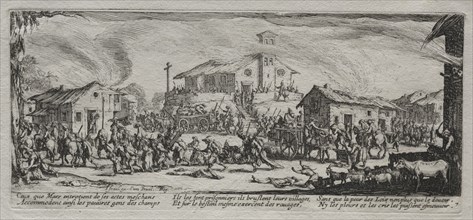 The Large Miseries of War:  Pillaging and Burning of a Village, 1633. Jacques Callot (French,