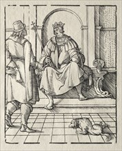 A king Enthroned . Peter Flötner (German, 1485-1546). Woodcut