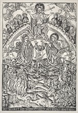 Das Jüngste Gericht, c. 1490. Germany, 15th century. Woodcut; sheet: 45.2 x 31.6 cm (17 13/16 x 12