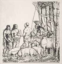 Hottentots with herd. Hans Burgkmair (German, 1473-1531). Woodcut