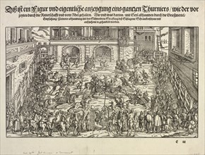 A Tournament, 1565. Josse Amman (Swiss, 1539-1591). Woodcut