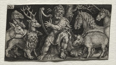 Fighting Chimeras and Scenes to Aesop's Fables: Orpheus Charming the Animals, 1594. Nicolaes de