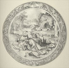 The Round Passion: Christ in Gethsemane (Agony in the Garden), 1509. Lucas van Leyden (Dutch,