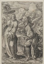 Temptation of Christ, 1525. Dirk Vellert (Netherlandish, 1480/85-1547). Engraving; sheet: 11.2 x 7