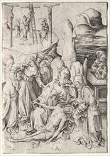 The Passion:  Descent from the Cross. Israhel van Meckenem (German, c. 1440-1503). Engraving