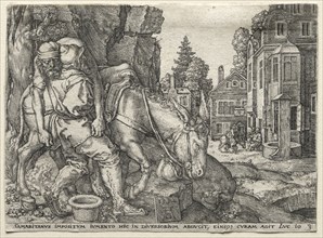 The Parable of the Good Samaritan: The Good Samaritan Putting the Traveler on His Donkey, 1554.