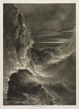 La Mer, 1851. Alexandre Calame (Swiss, 1810-1864). Lithograph