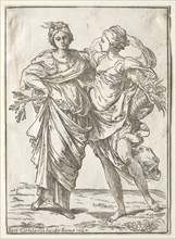 Alliance of Peace and Abundance, 1642. Bartolommeo Coriolano (Italian). Woodcut