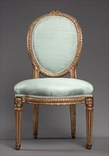 Pair of Side Chairs, 1700s. Jean Baptiste fils Lelarge (French, 1743-1802). Gilded wood; each: 90.2