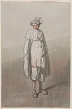 Pierrot. Paul Gavarni (French, 1804-1866). Brush and gray and red wash heightened with white;