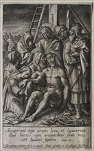 The Passion: Deposition from the Cross. Hieronymus Wierix (Flemish, 1553-1619). Engraving