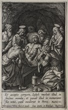 The Passion: The Entombment. Hieronymus Wierix (Flemish, 1553-1619). Engraving