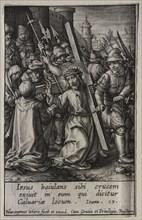 The Passion: Christ Carrying the Cross. Hieronymus Wierix (Flemish, 1553-1619). Engraving