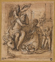 The Nativity with the Dream of Joseph, c. 1527/30?. Parmigianino (Italian, 1503-1540). Pen and