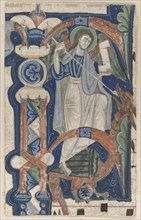 Historiated Initial (P) Excised from a Choral Book: St. Michael and the Dragon, early 1200s. North